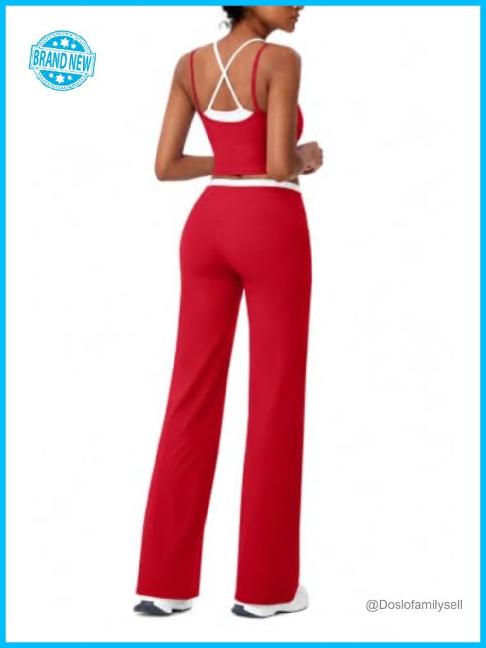 2 Piece Workout Sets for Women Padded Tank & Flare Yoga Pants